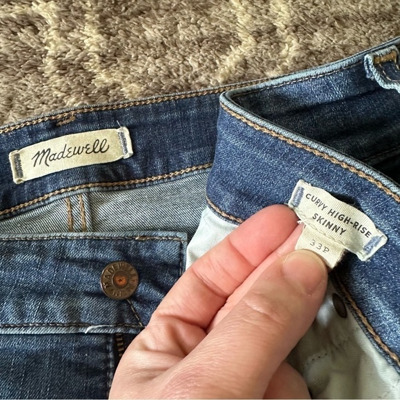 Madewell Petite Curvy High-Rise Skinny Jeans Drop Step-Hem Edition Raw Hem 33P - Picture 5 of 9